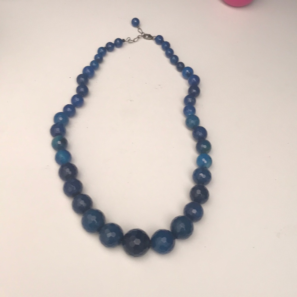 Navy beaded necklace